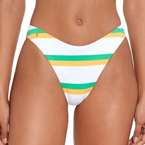Ralph Lauren White, Green, and Yellow Striped Bikini - Picture 4 of 11